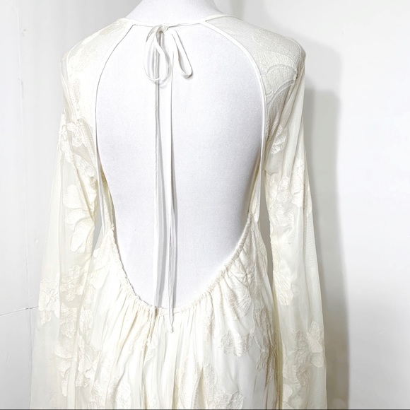 SOLD-Free People High Low Lace Backless Mini Dress - Picture 5 of 10